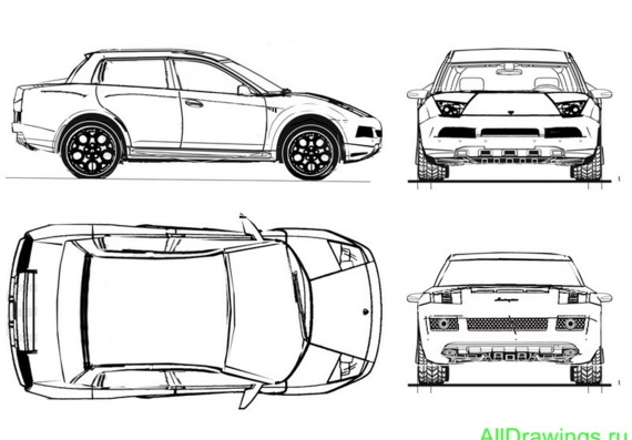 Lamborghini SUV - drawings (figures) of the car